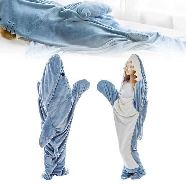 Fuzzy Shark Wearable Blanket