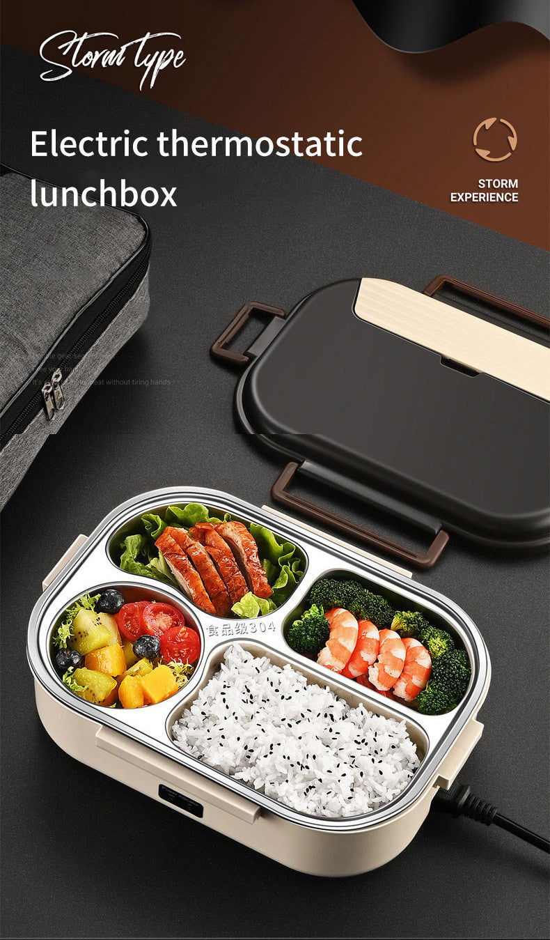 Electric Heated Lunch Boxes Stainless Steel Food Insulation Bento Lunch Box Home Car Keep Warm Lunch Box 1.2L, 12V/220V