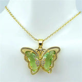 Crystal Glass Butterfly Necklace