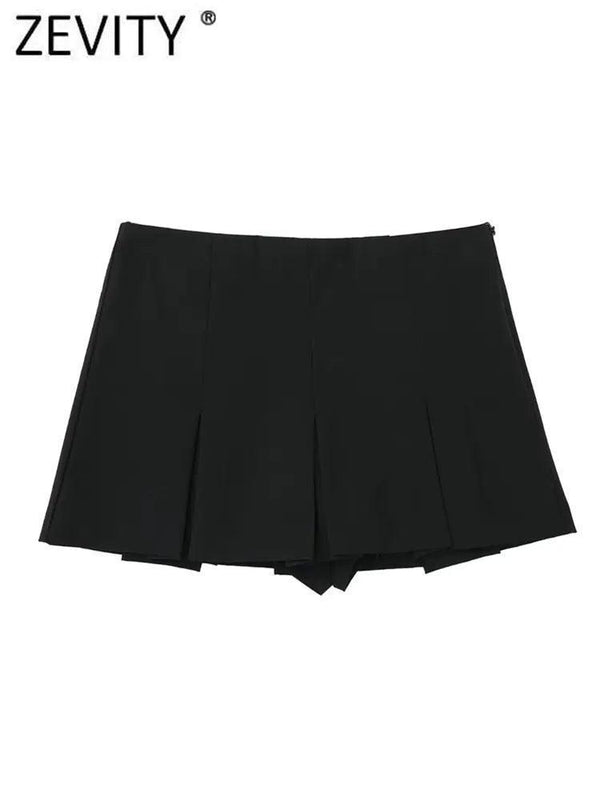 High Waist Wide Pleats Shorts Skirts - The Next Door Neighbor 