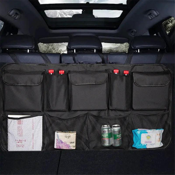 Universal Large Capacity Cargo Mesh Holder with Pockets