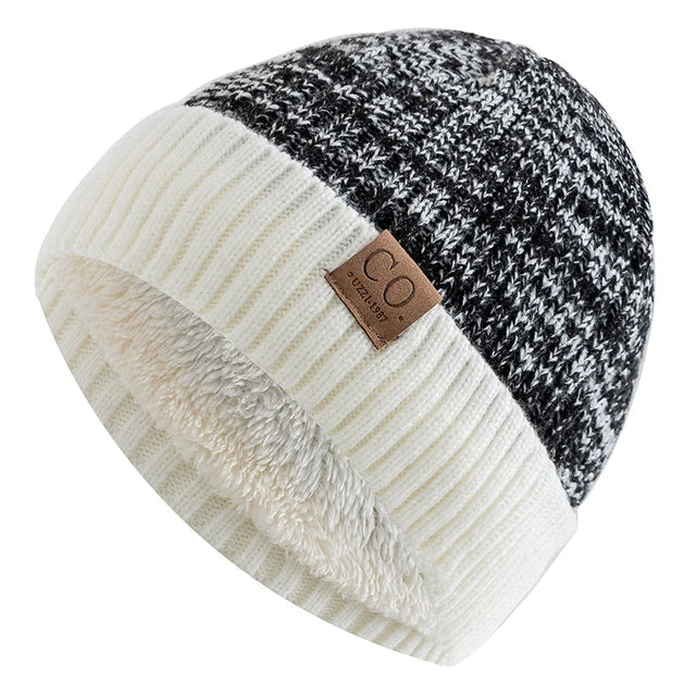 Two-Tone Winter Knitted Beanie - The Next Door Neighbor 