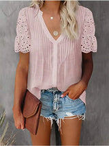 Shirt with Lace and V-neck Emily - The Next Door Neighbor 