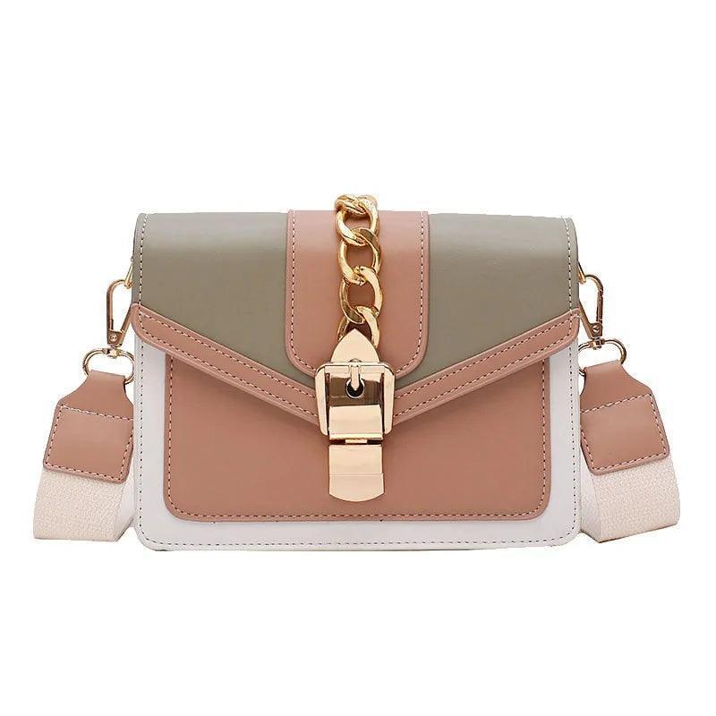 Color Contrast Leather Crossbody Bag - The Next Door Neighbor 