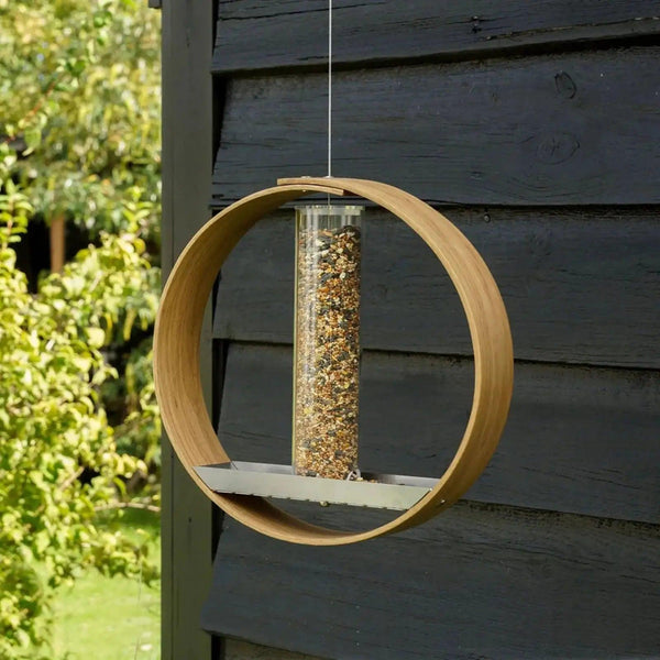 Wooden Circular Hanging Bird Feeder - The Next Door Neighbor 