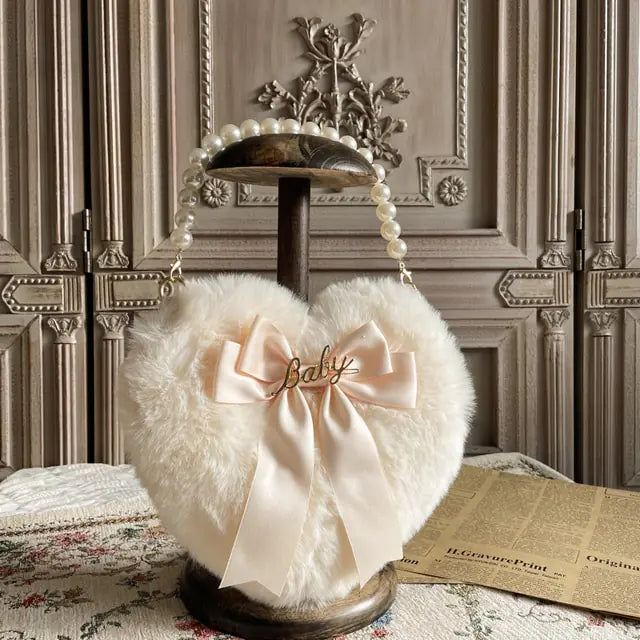 Coquette Plush Heart Handbag