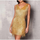 Fringed Sequin Feather Dress