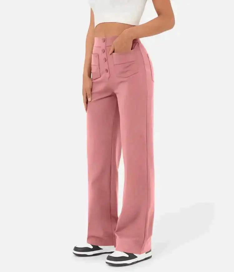 Elastic Relaxed High-Waisted Pants - The Next Door Neighbor 