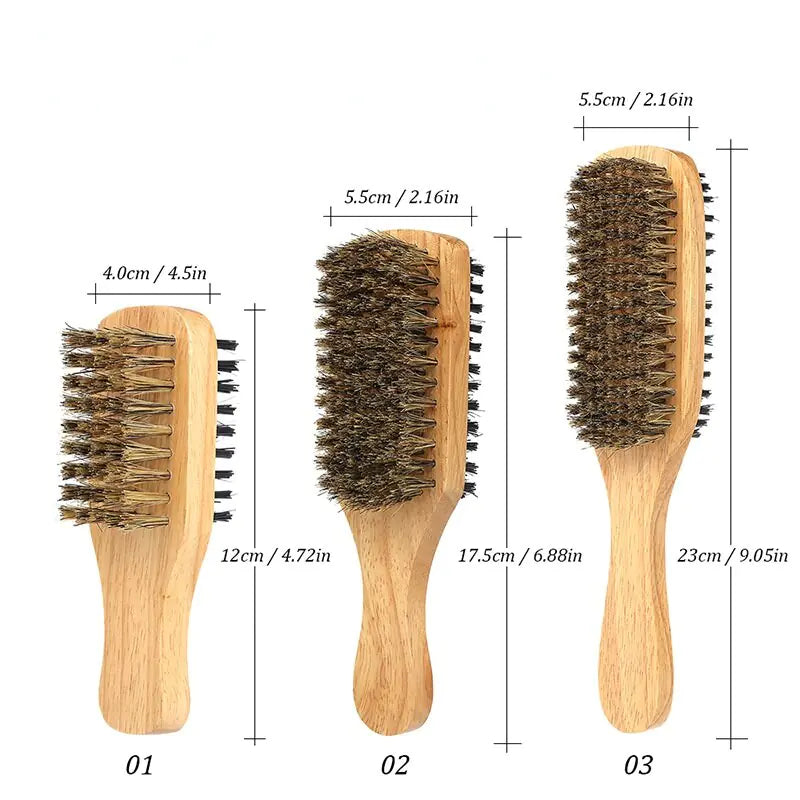 Men's Boar Bristle Wooden Hairbrush