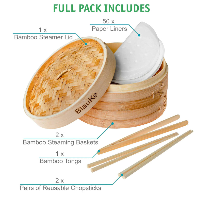 2-Tier Bamboo Steamer