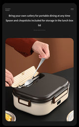 Electric Heated Lunch Boxes Stainless Steel Food Insulation Bento Lunch Box Home Car Keep Warm Lunch Box 1.2L, 12V/220V