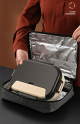 Electric Heated Lunch Boxes Stainless Steel Food Insulation Bento Lunch Box Home Car Keep Warm Lunch Box 1.2L, 12V/220V