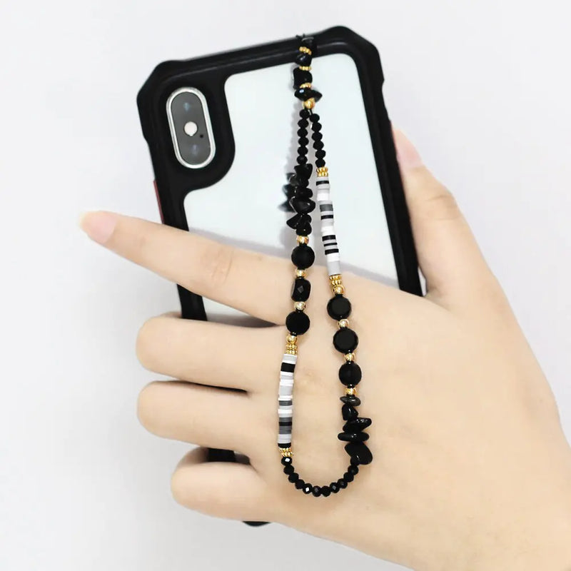 Black Natural Stone Phone Charm