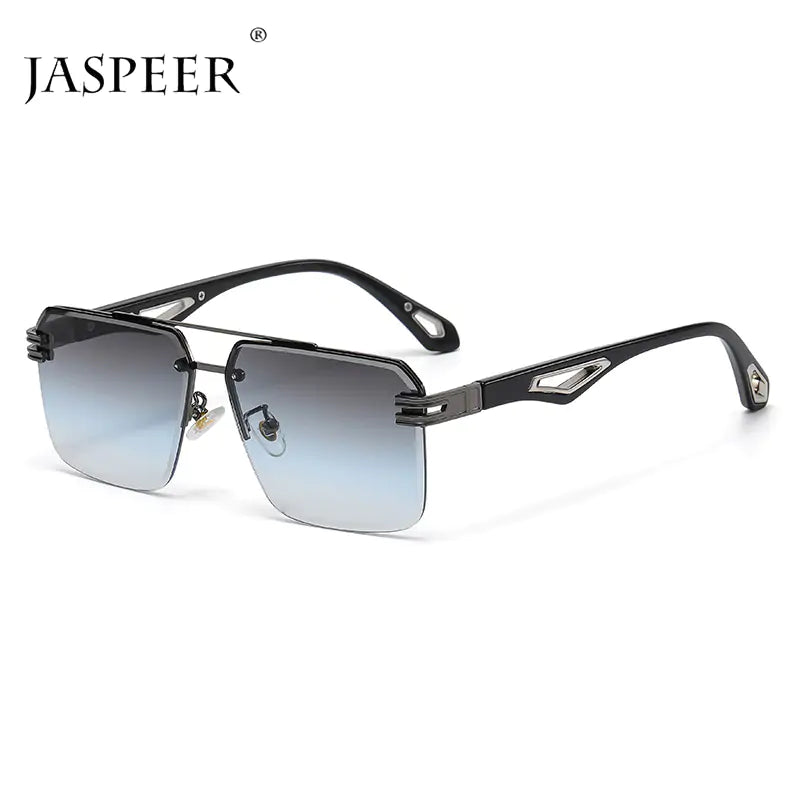 Oversized Rimless Rectangle Sunglasses - The Next Door Neighbor 