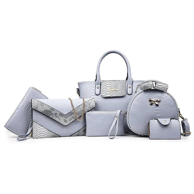 6-Piece Alligator Pattern Bag Set - The Next Door Neighbor 