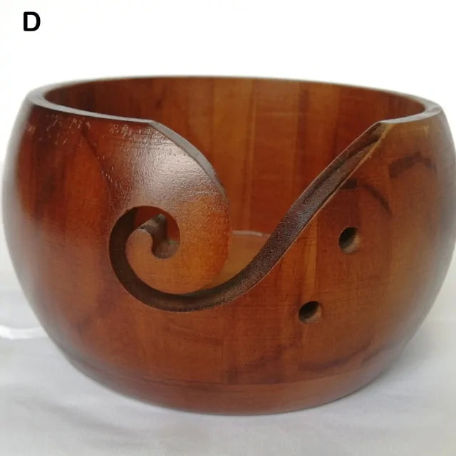 Natural Wooden Yarn Storage Bowl - The Next Door Neighbor 