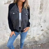 Casual Hooded Denim Patchwork Jacket