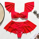 Ruffle Skirt High Waisted Bikini - The Next Door Neighbor 