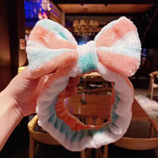 Coral Fleece Soft Bow Headbands