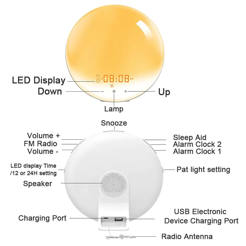 Smart Digital Sunrise Alarm Clock - The Next Door Neighbor 