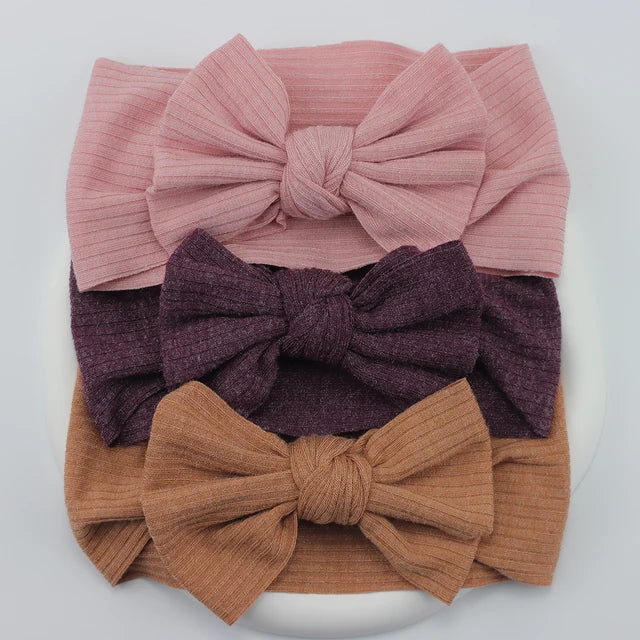 3Pcs Knit Baby Headband Bow Set