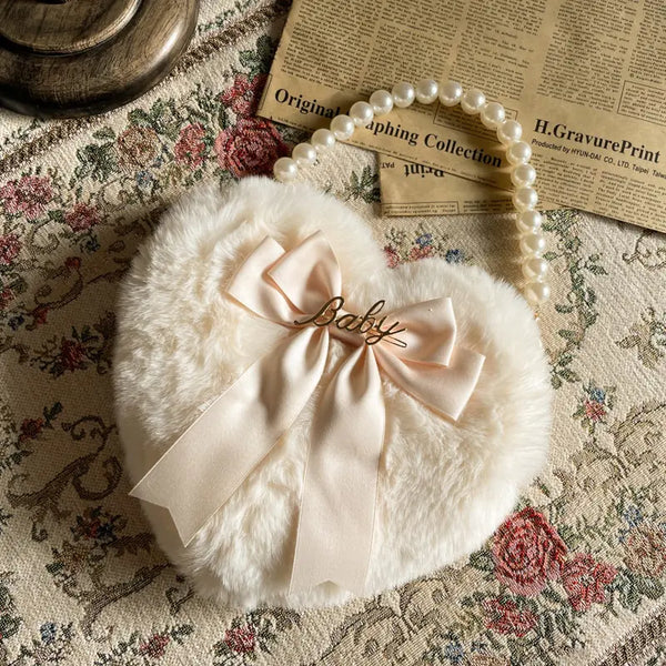 Coquette Plush Heart Handbag