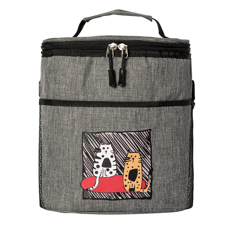 Biggdesign Insulated Lunch Bag, Cats Gray