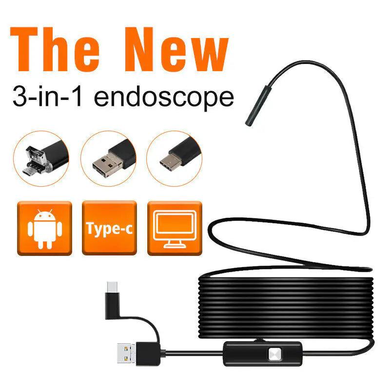 5M 6LEDs Snake Endoscope Borescope 8mm Inspection USB Camera Scope - The Next Door Neighbor 