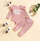 Candy Color Striped Embroidered Set