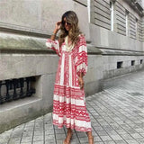 Boho Elegant Puff Sleeve Dress - The Next Door Neighbor 