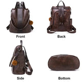 Women's Travel Leather Backpack