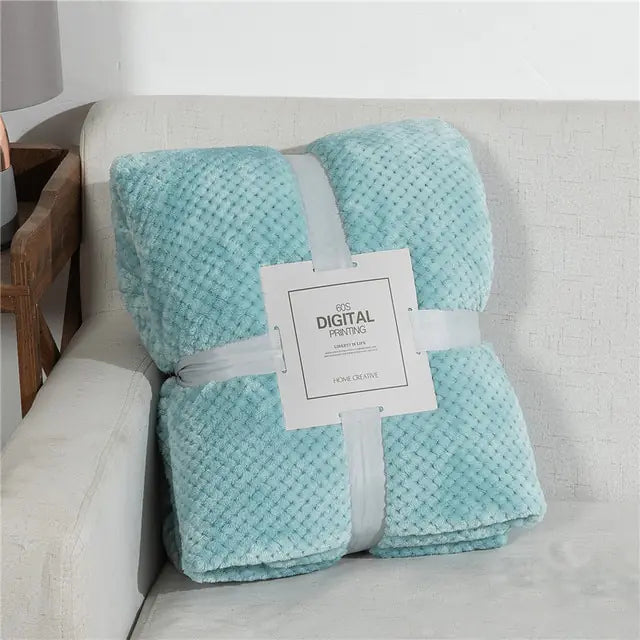 Fluffy Plaid Winter Bed Blankets - The Next Door Neighbor 