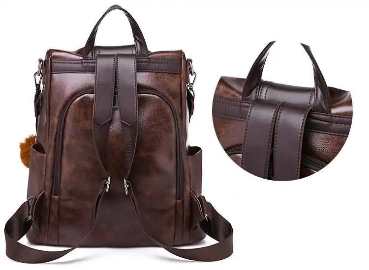 Women's Travel Leather Backpack