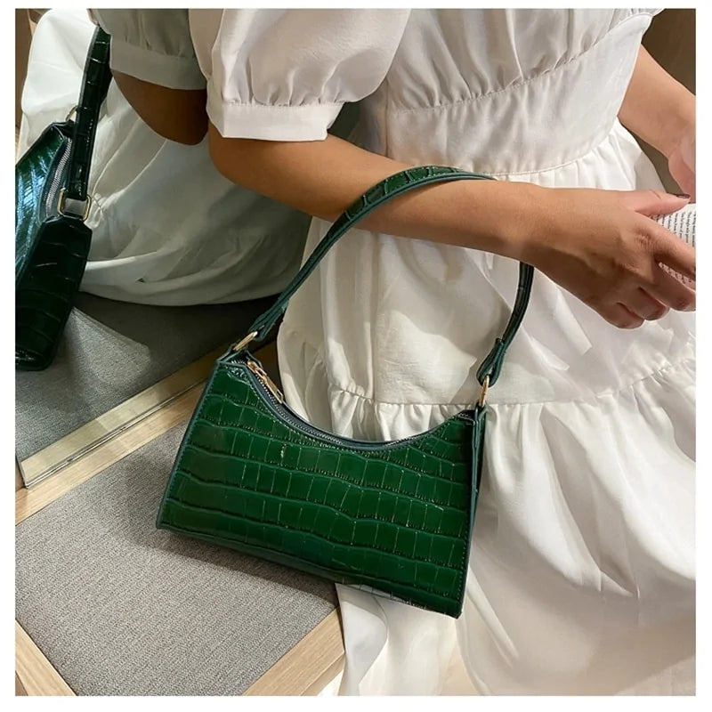 Crocodile Pattern PU Leather Women's Shoulder Bag