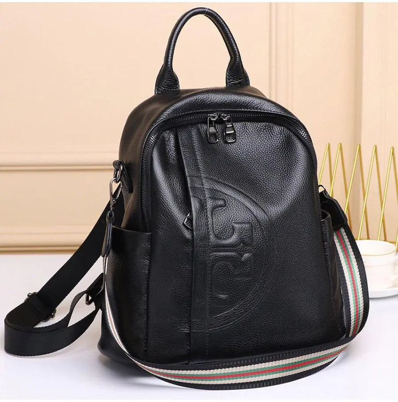 Casual Leather Backpack Elegance - The Next Door Neighbor 