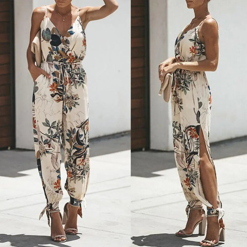 Casual Boho Sleeveless backless Jumpsuits