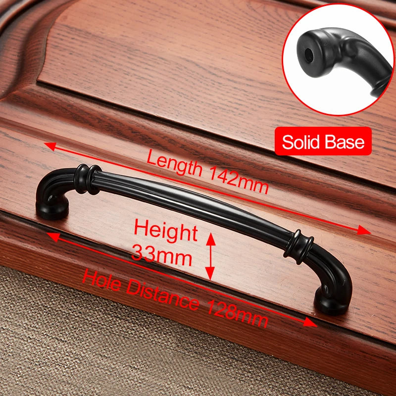 Zinc Alloy Black Cabinet Handles