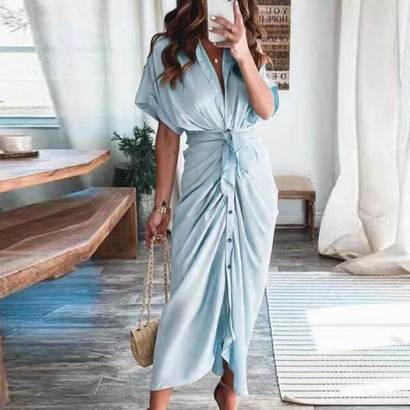 Summer Short Sleeve Maxi Dress