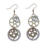 Indian Spiral Lotus Flower Surya Leaf Heart Earrings - Hoop Earrings