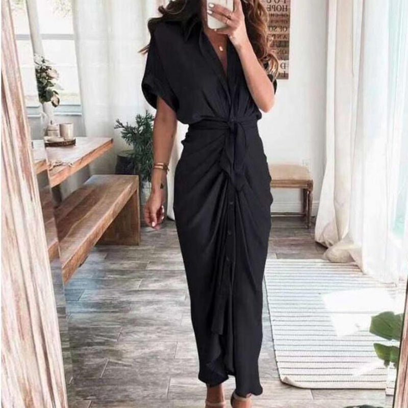 Summer Short Sleeve Maxi Dress