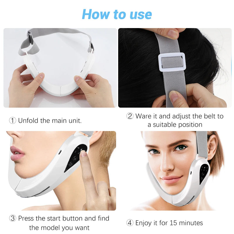 Electric V-Line Up Lift Face Massage Belt – LED Skin Lifting and Firming Beauty Device