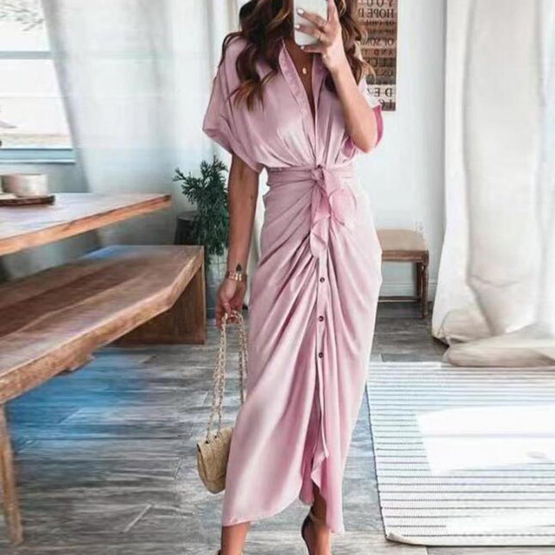 Summer Short Sleeve Maxi Dress