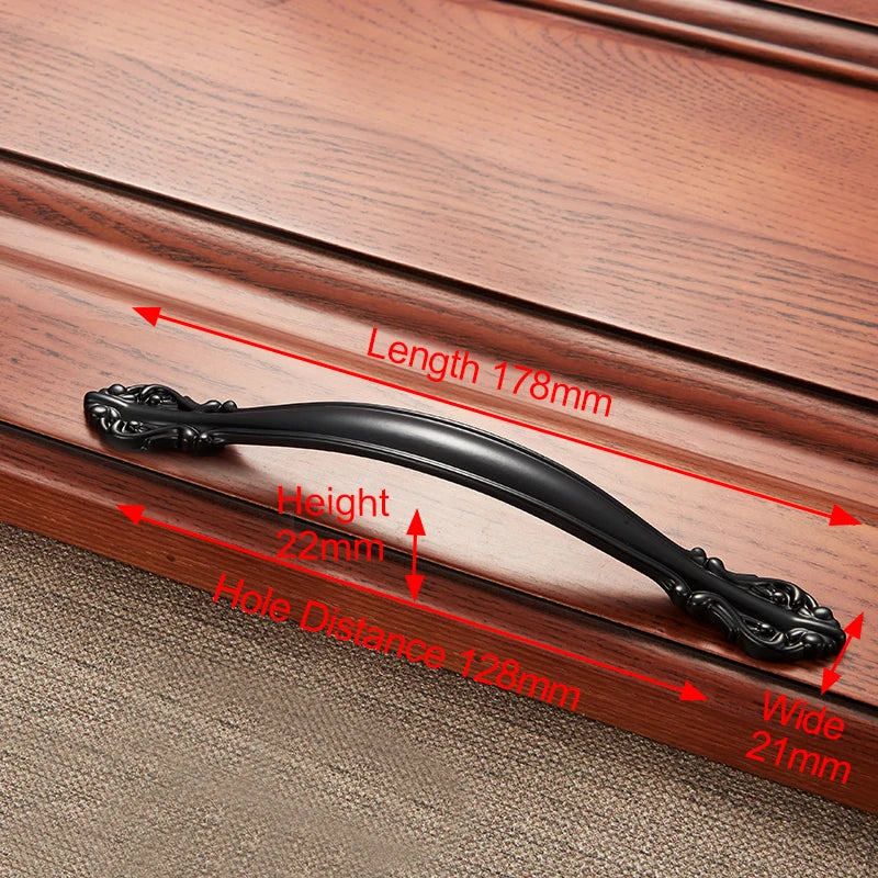 Zinc Alloy Black Cabinet Handles