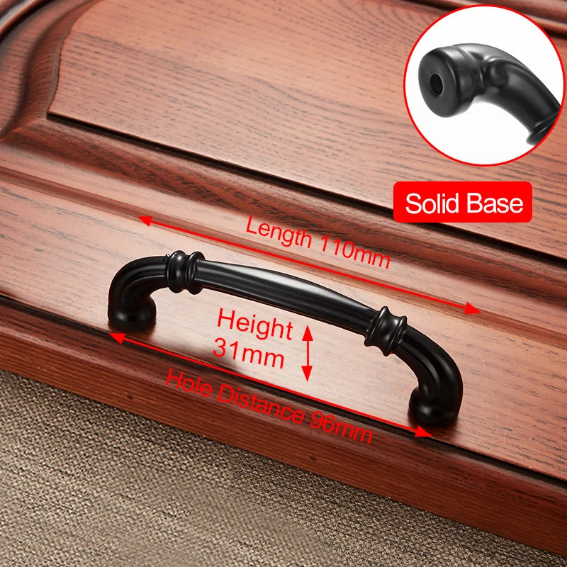 Zinc Alloy Black Cabinet Handles