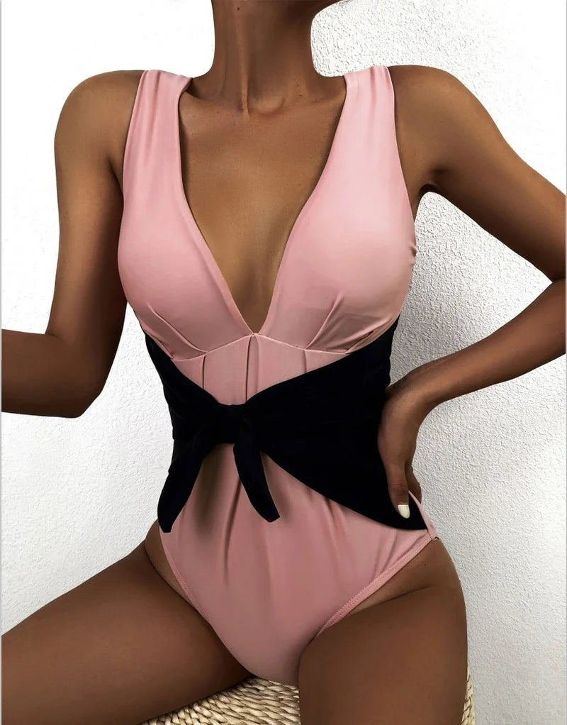 One Piece Swimsuit Solid Monokini