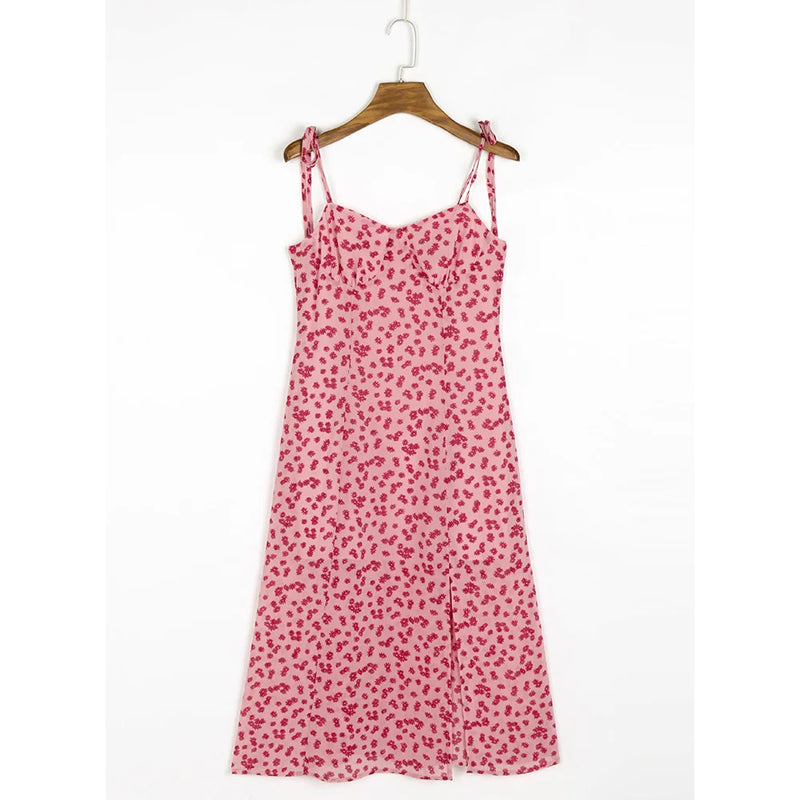 Summer Floral Print Chiffon Dress