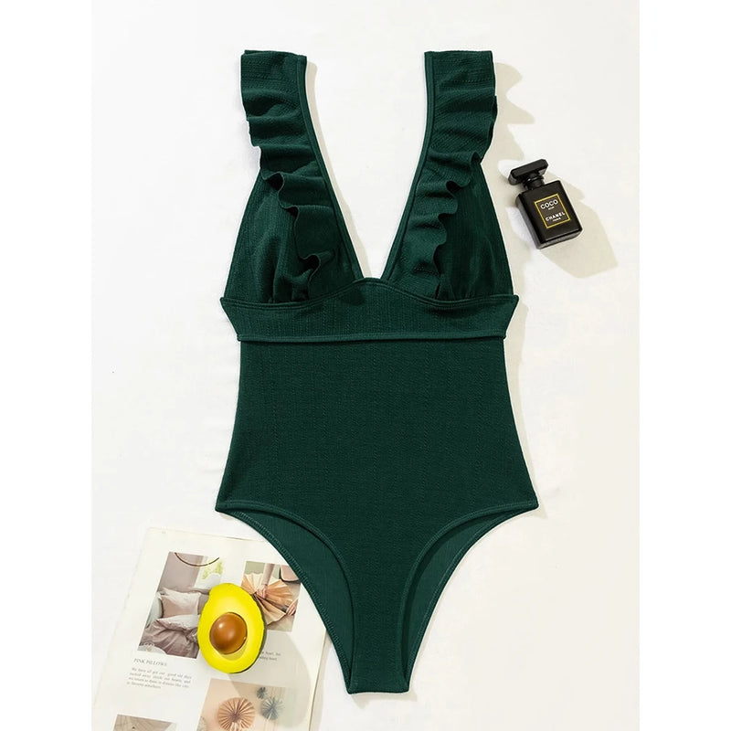 One Piece Ruffle Monokini Swimsuit