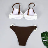 New Push Up Solid Bikini Swimwear - Brazilian Bikini Set