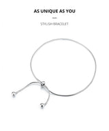 925 Sterling Silver Adjustable Snake Charm Anklet