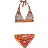 Boho printed orange Bathing Suit